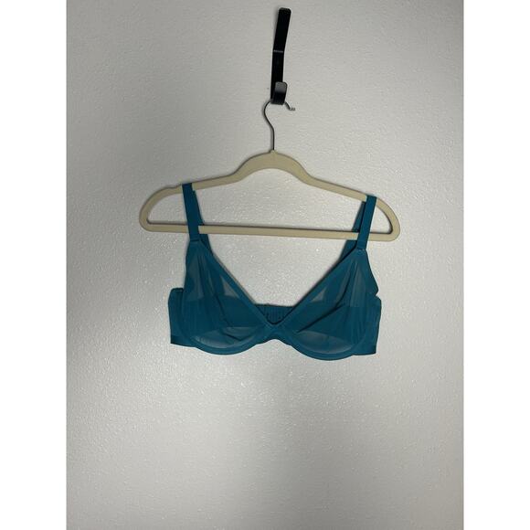 Turquoise Cuup "The Plunge" Mesh Underwire Back Hook Bra Size 34E - Picture 1 of 5